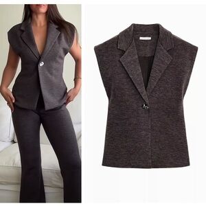 ZARA soft vest with decorative button
